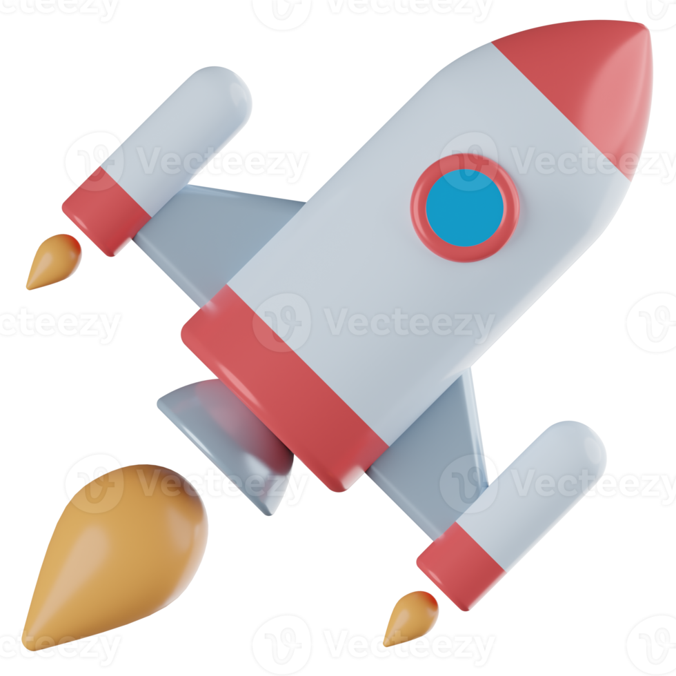 Rocket Startup 3D Illustration png