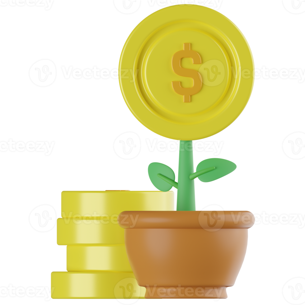 illustration 3d de plante de croissance png