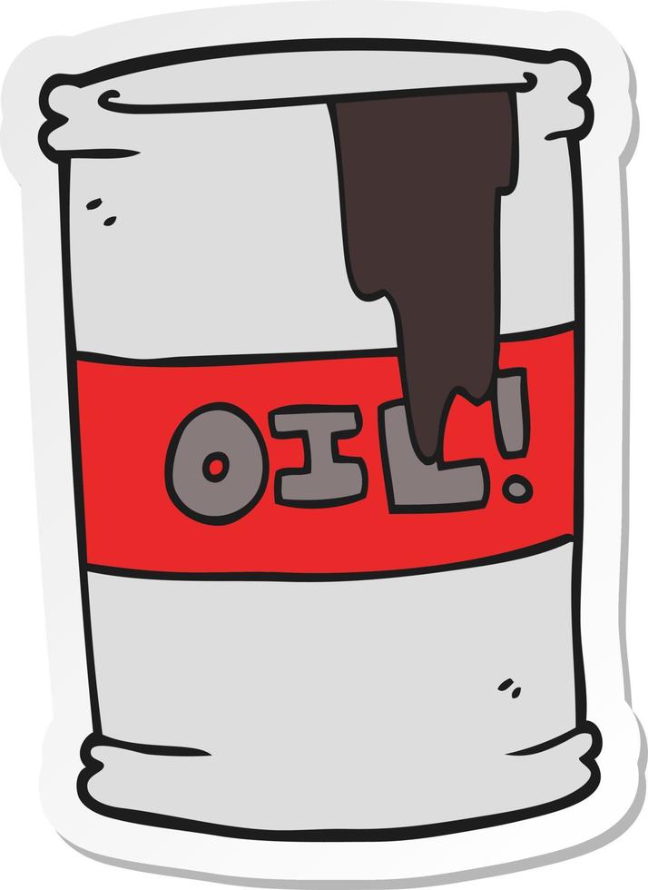 sticker of a cartoon oil drum vector