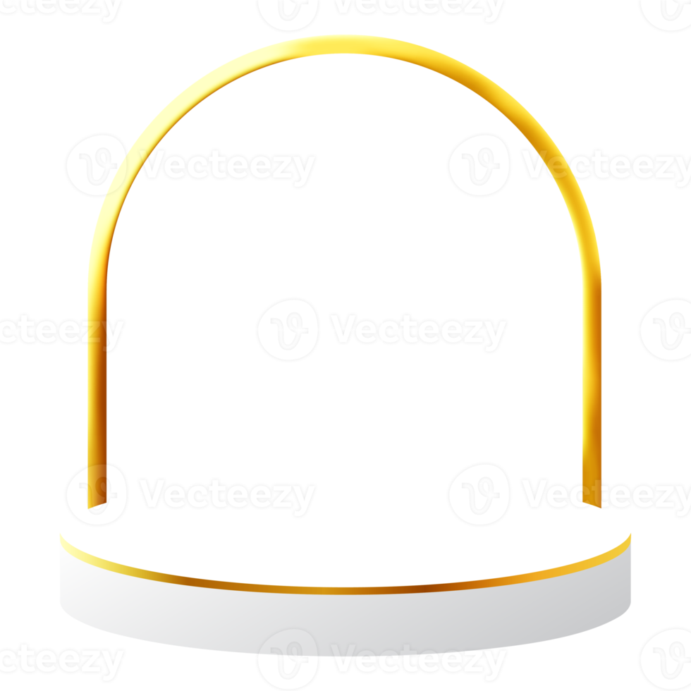 wit en goud 3d podium met gouden boog perfect voor Product Scherm, lay-out, en vitrine png