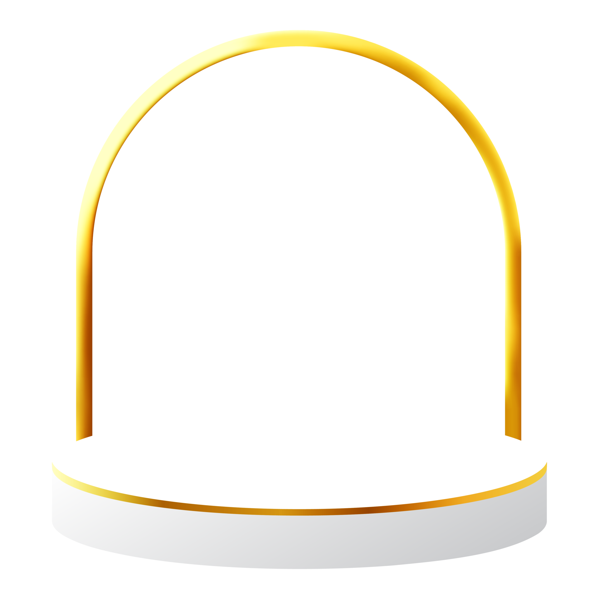 White and Gold 3D Podium with Golden Arch Perfect for Product Display