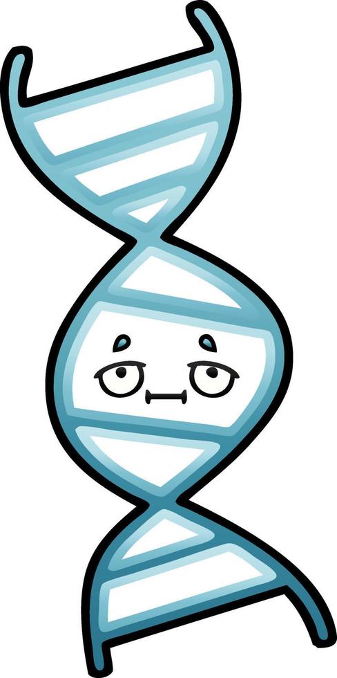 gradient shaded cartoon DNA strand vector