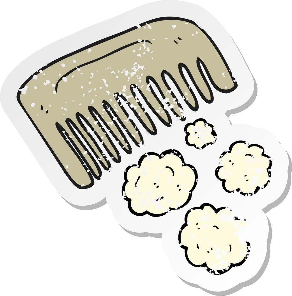 retro distressed sticker of a cartoon comb vector