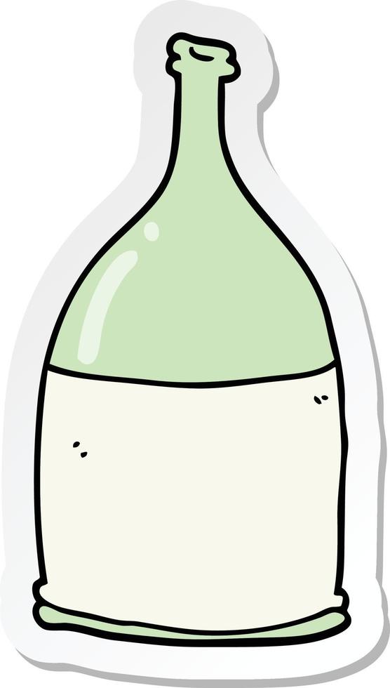 sticker of a cartoon bottle vector