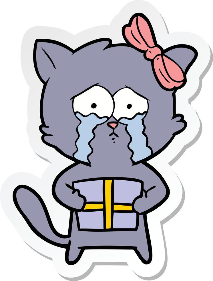 sticker of a cartoon cat vector