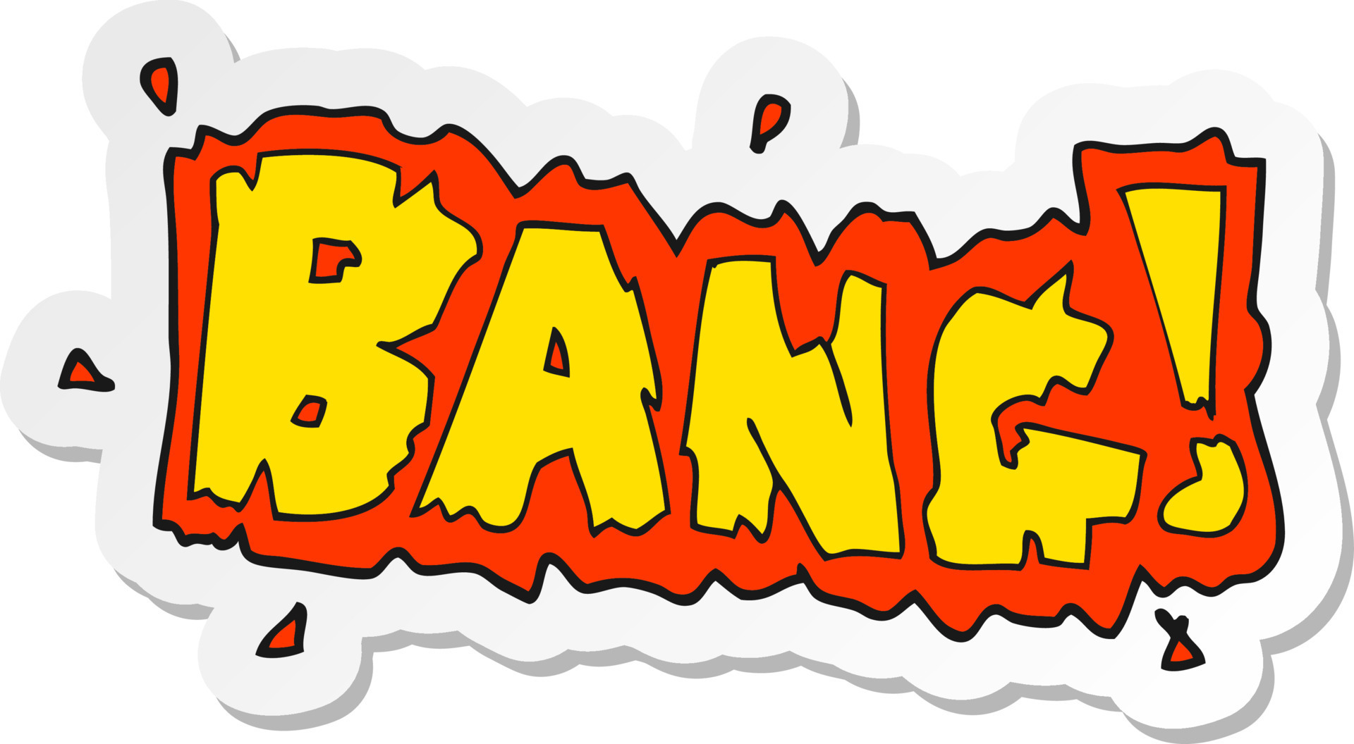 sticker of a cartoon bang symbol 11502202 Vector Art at Vecteezy