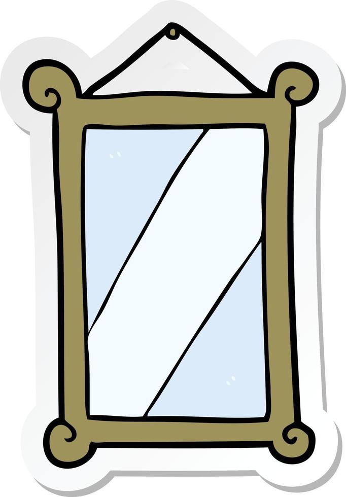 sticker of a cartoon mirror vector