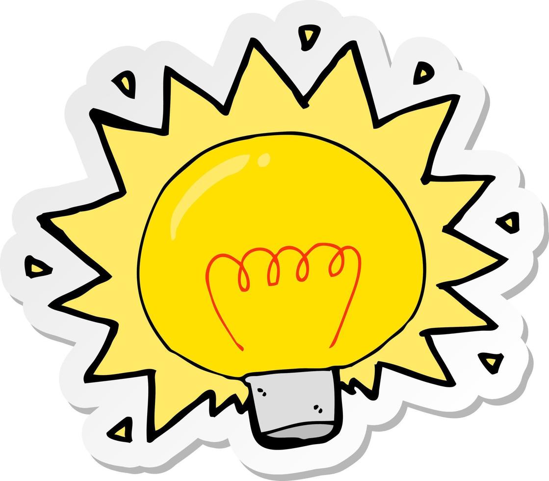 sticker of a cartoon electric light bulb vector