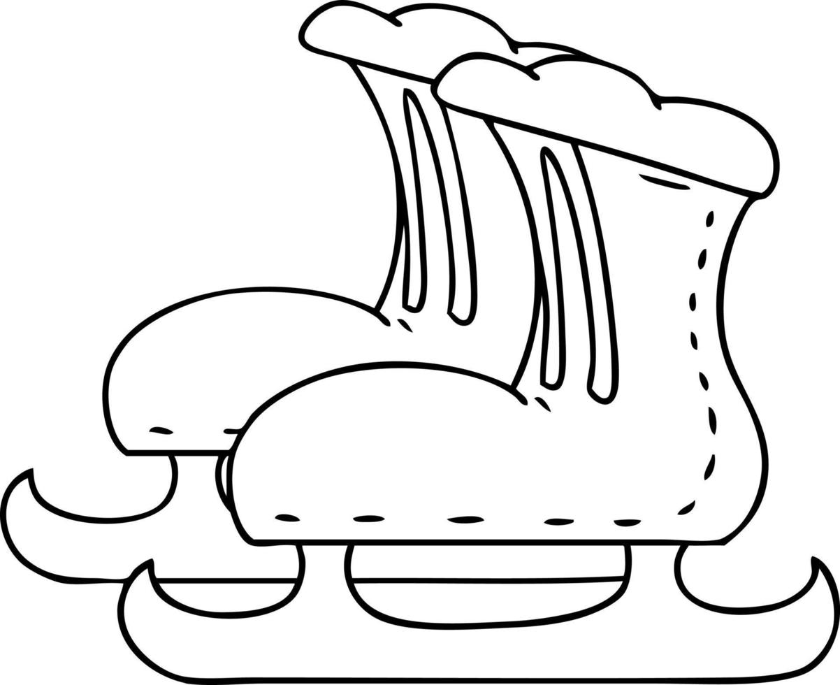 line drawing doodle ice skate boots 11502345 Vector Art at Vecteezy