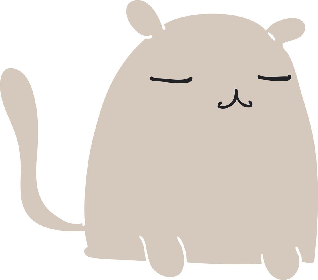 quirky hand drawn cartoon cat vector