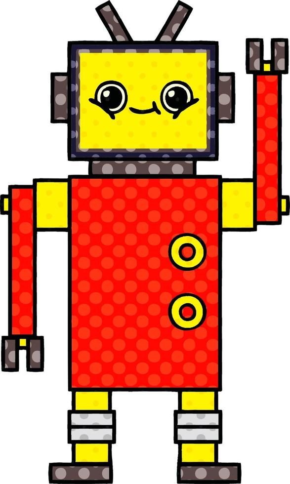 comic book style cartoon robot vector