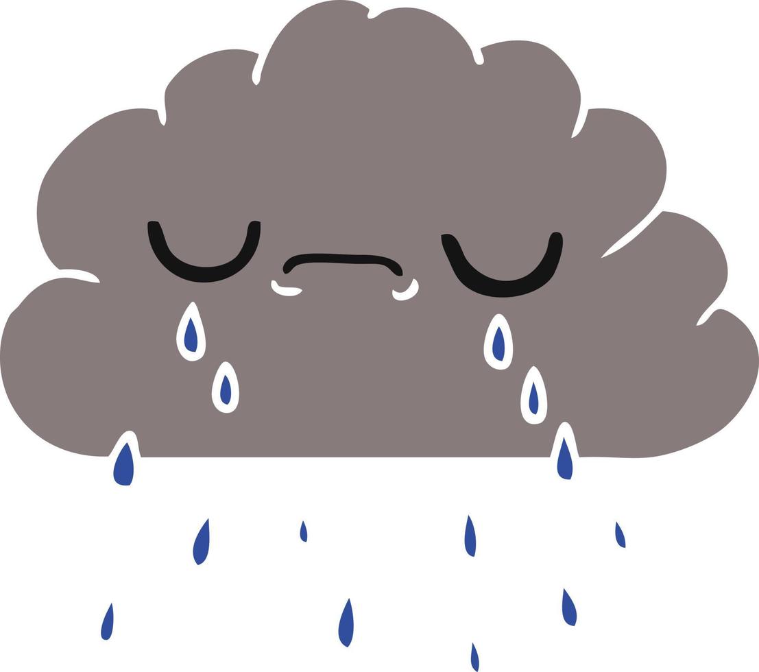 cartoon of cute crying cloud vector