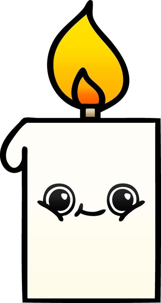 gradient shaded cartoon lit candle vector