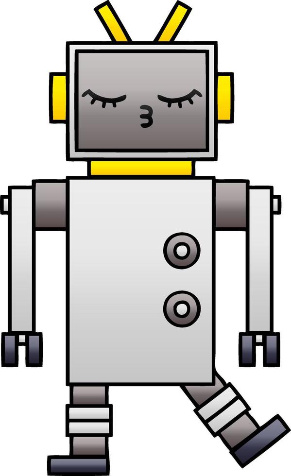 gradient shaded cartoon robot vector