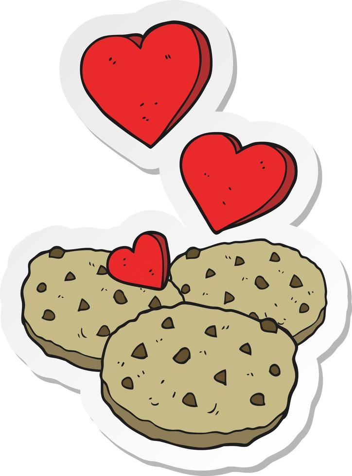 sticker of a cartoon cookies vector