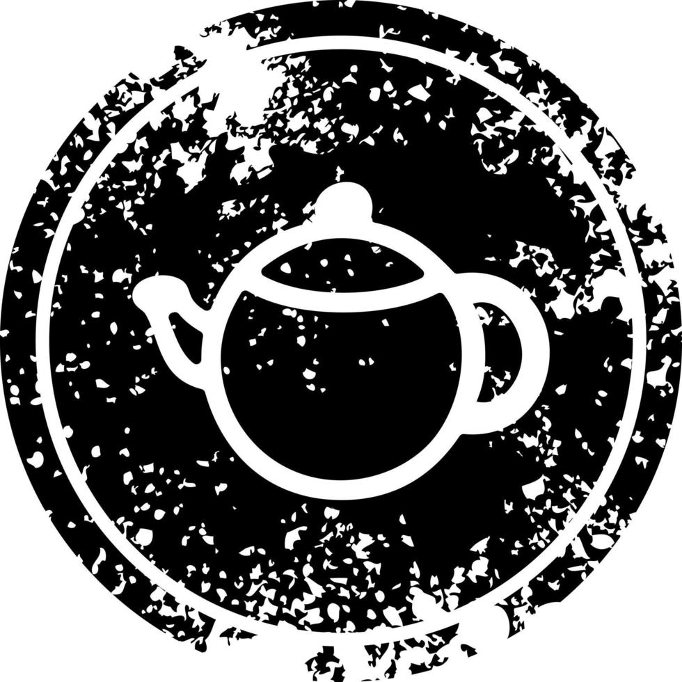 tea pot distressed icon vector