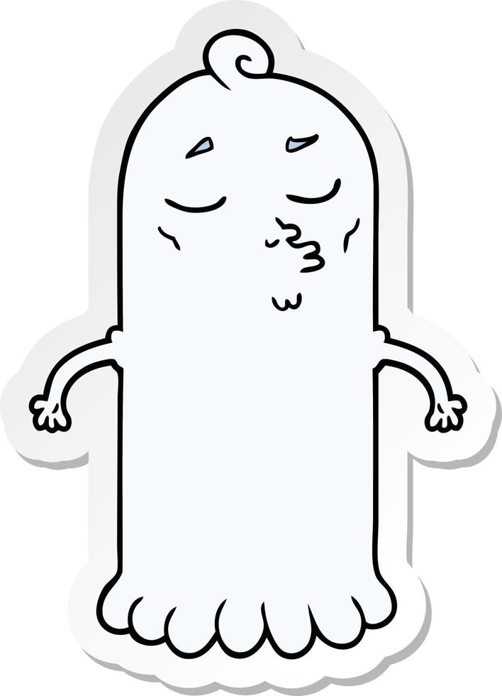 sticker of a cartoon ghost vector