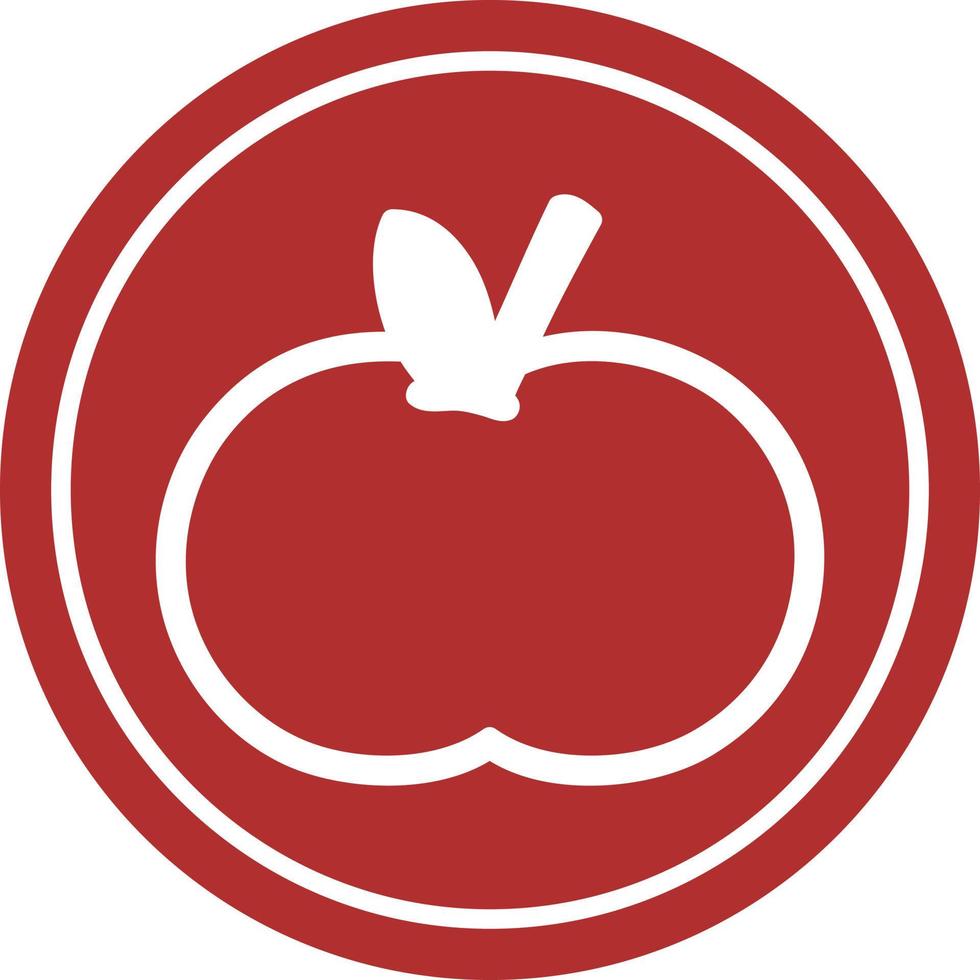 organic apple circular icon vector