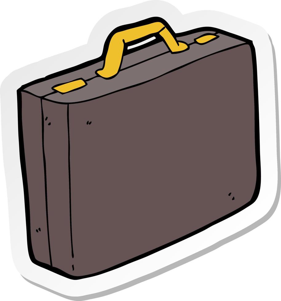 sticker of a cartoon briefcase vector