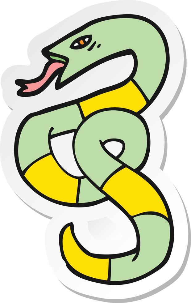 sticker of a cartoon snake vector