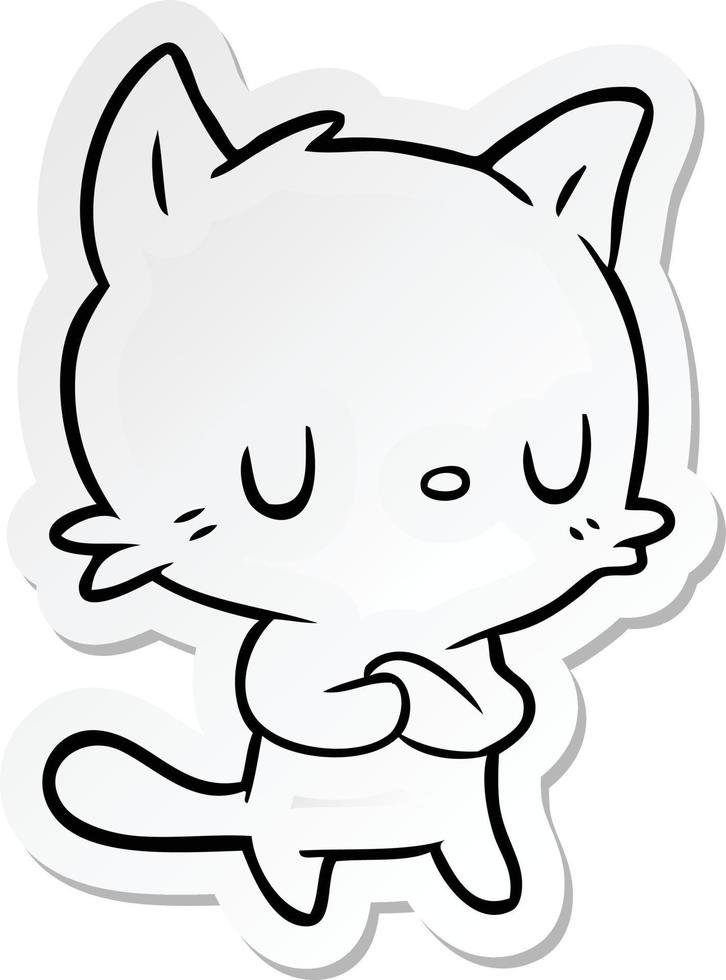 sticker of a cartoon cat vector