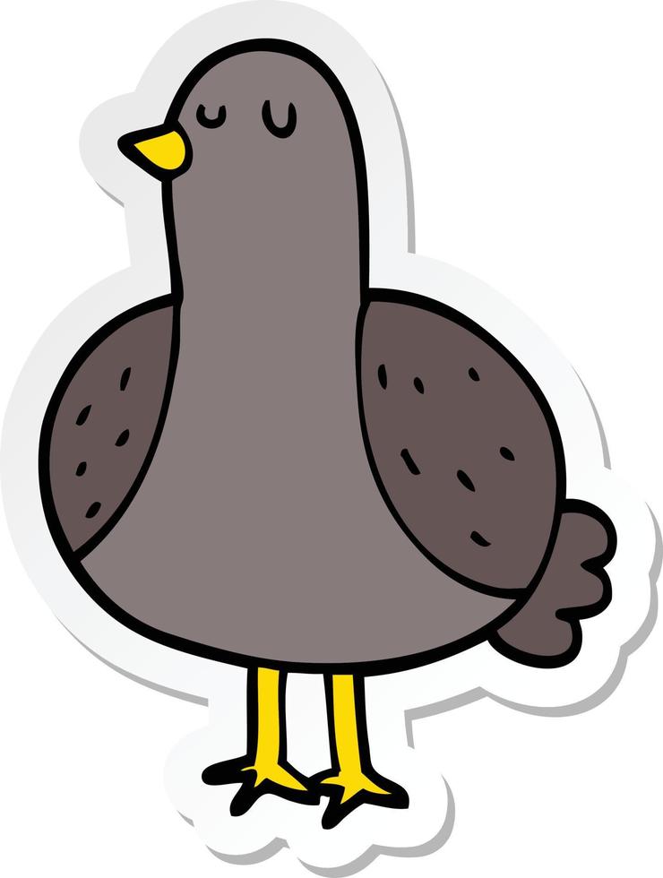 sticker of a cartoon bird vector