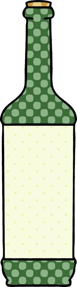 quirky comic book style cartoon wine bottle vector