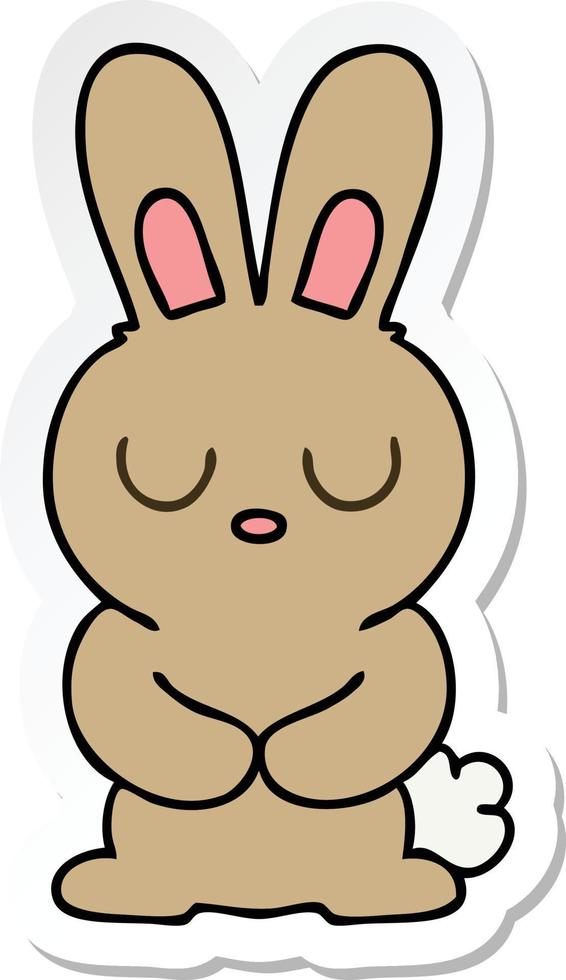 sticker of a quirky hand drawn cartoon rabbit vector