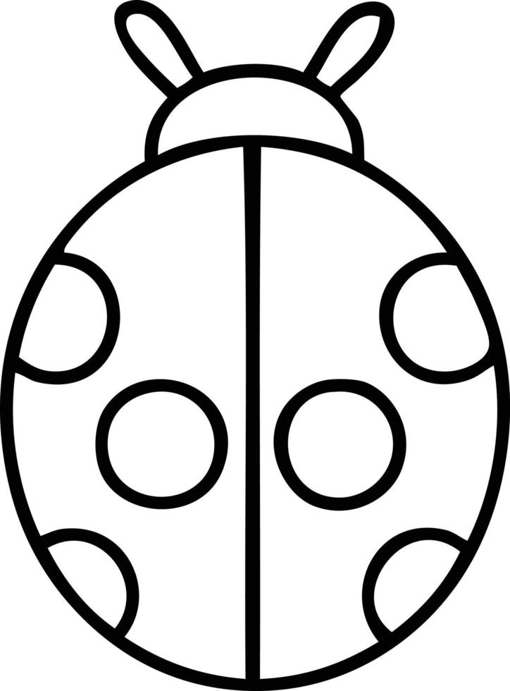 line drawing cartoon lady bug vector