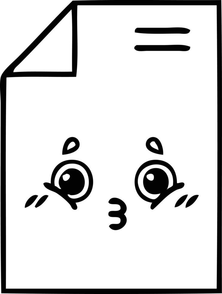 line drawing cartoon sheet of paper vector