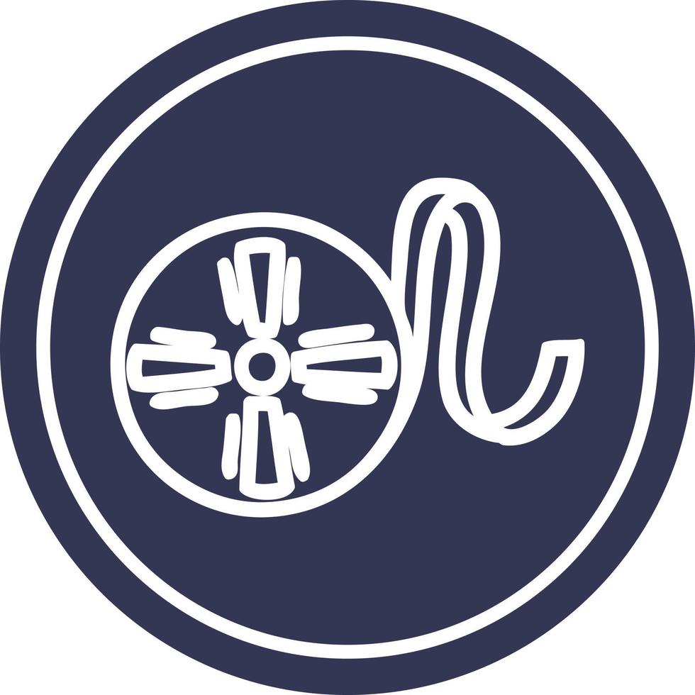 carrete de película icono circular vector