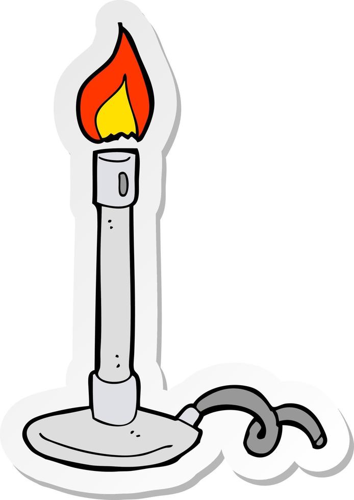 sticker of a cartoon bunsen burner vector