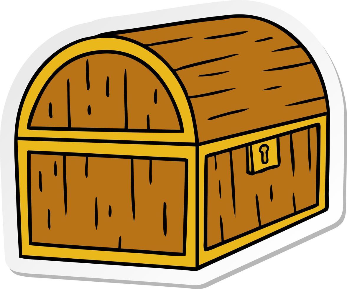 sticker cartoon doodle of a treasure chest vector