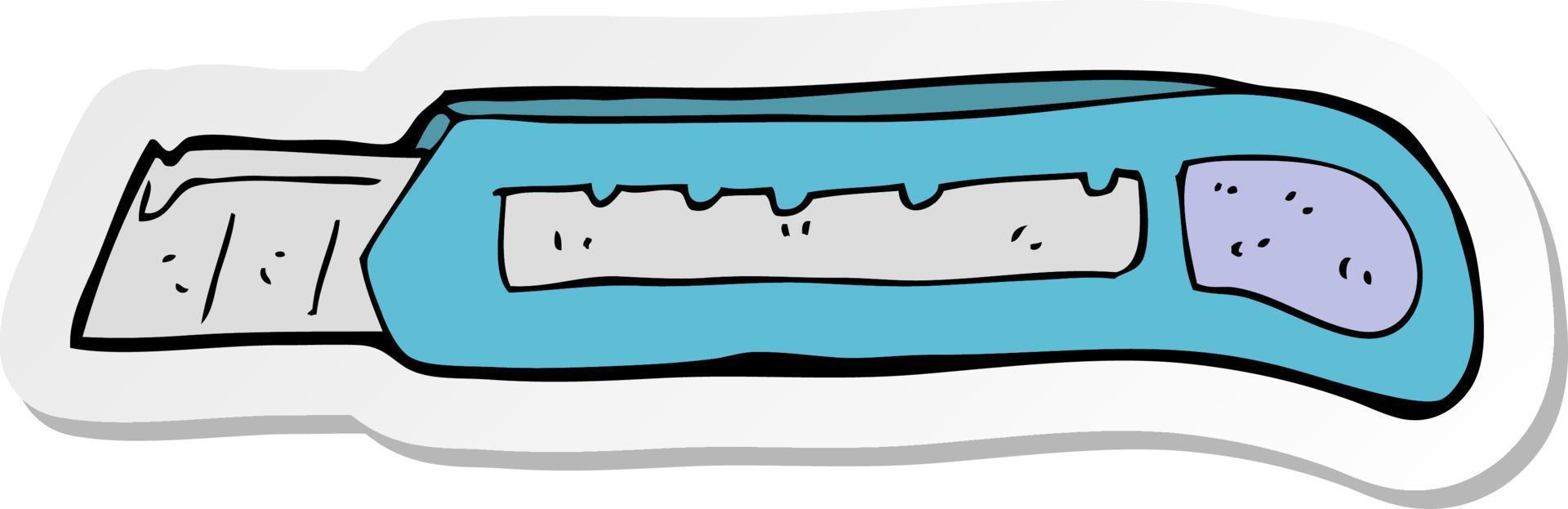 sticker of a cartoon knife vector