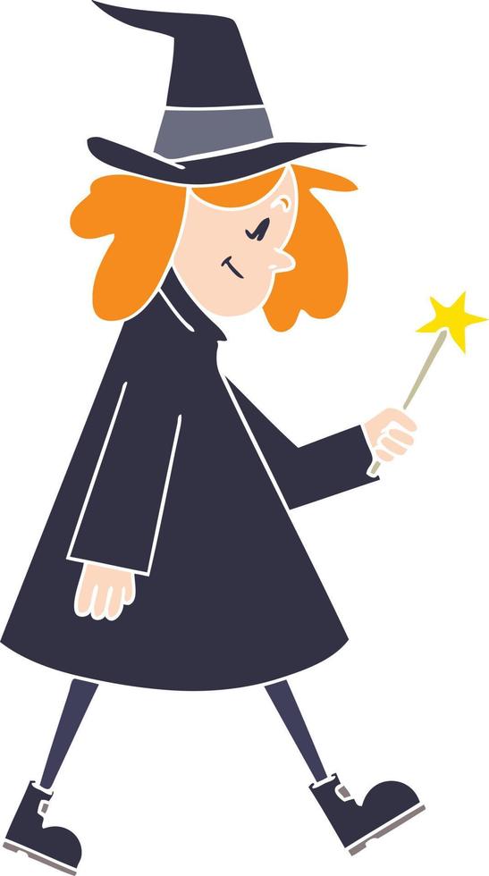 quirky hand drawn cartoon witch vector