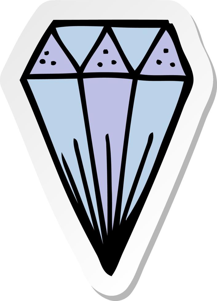 sticker of a cartoon diamond symbol vector