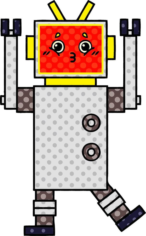 comic book style cartoon robot vector