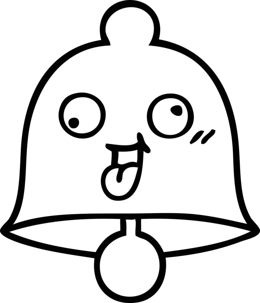 line drawing cartoon bell vector