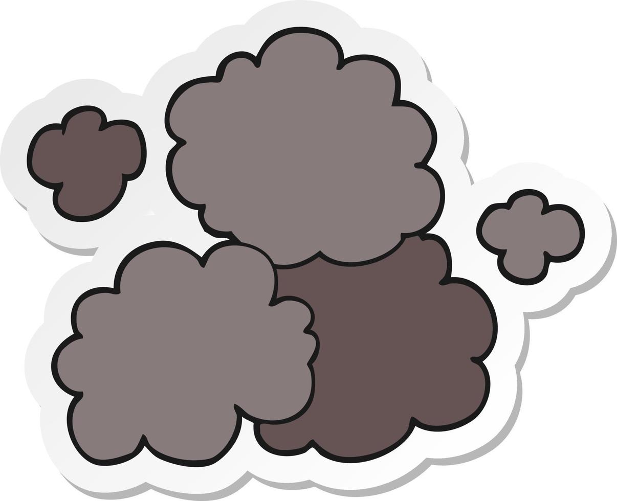 pegatina de una nube de humo de dibujos animados vector
