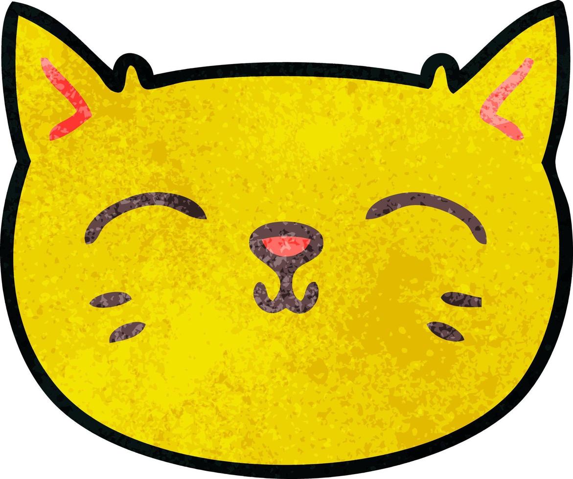 quirky hand drawn cartoon cat face vector