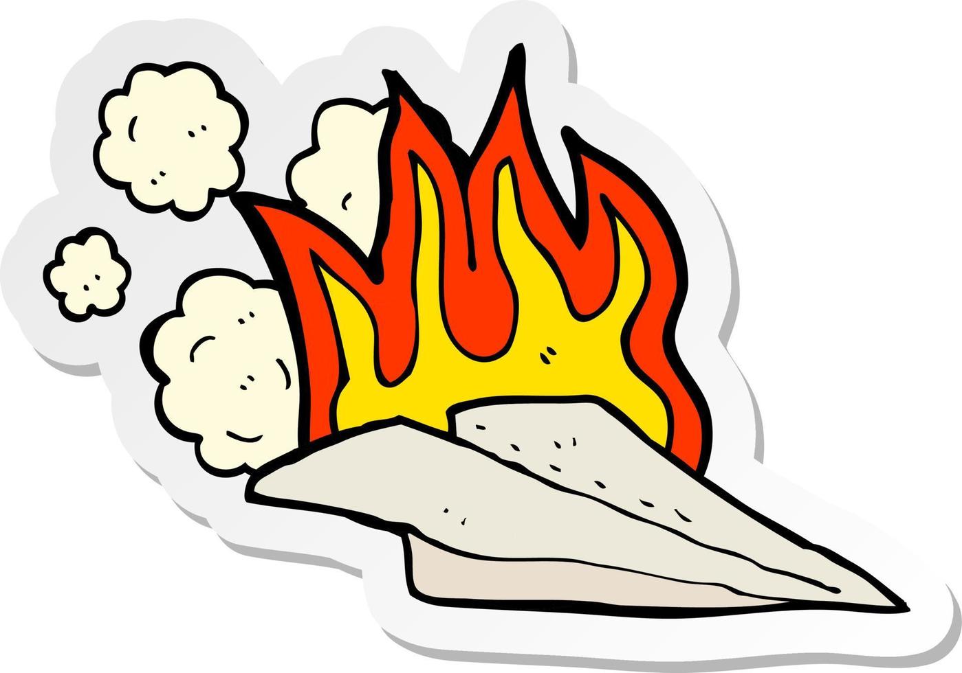 sticker of a cartoon paper airplane vector