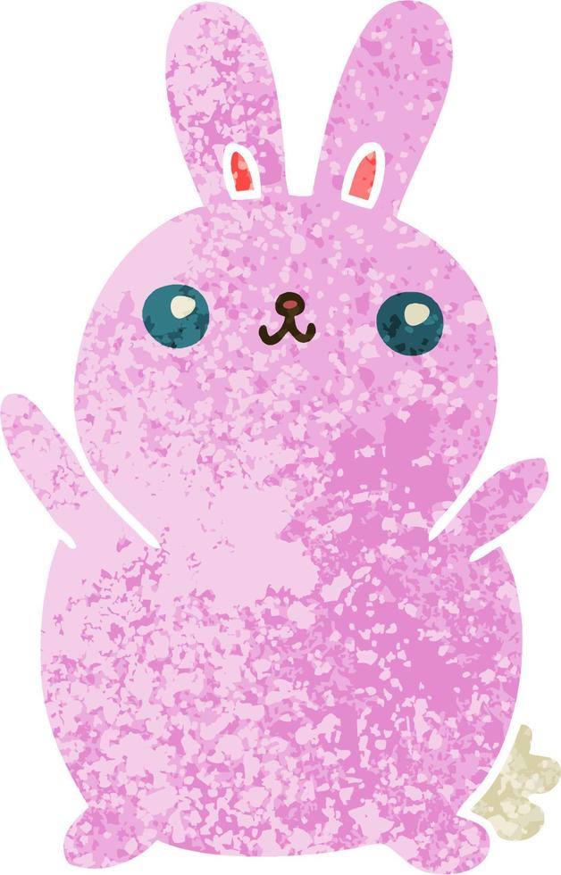 quirky retro illustration style cartoon rabbit vector