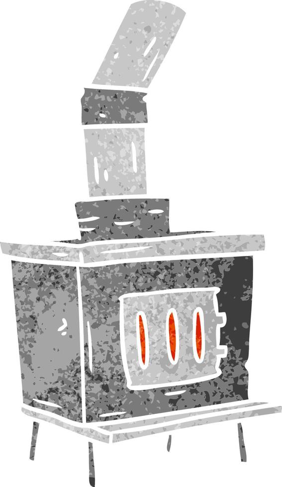 retro cartoon doodle of a house furnace vector
