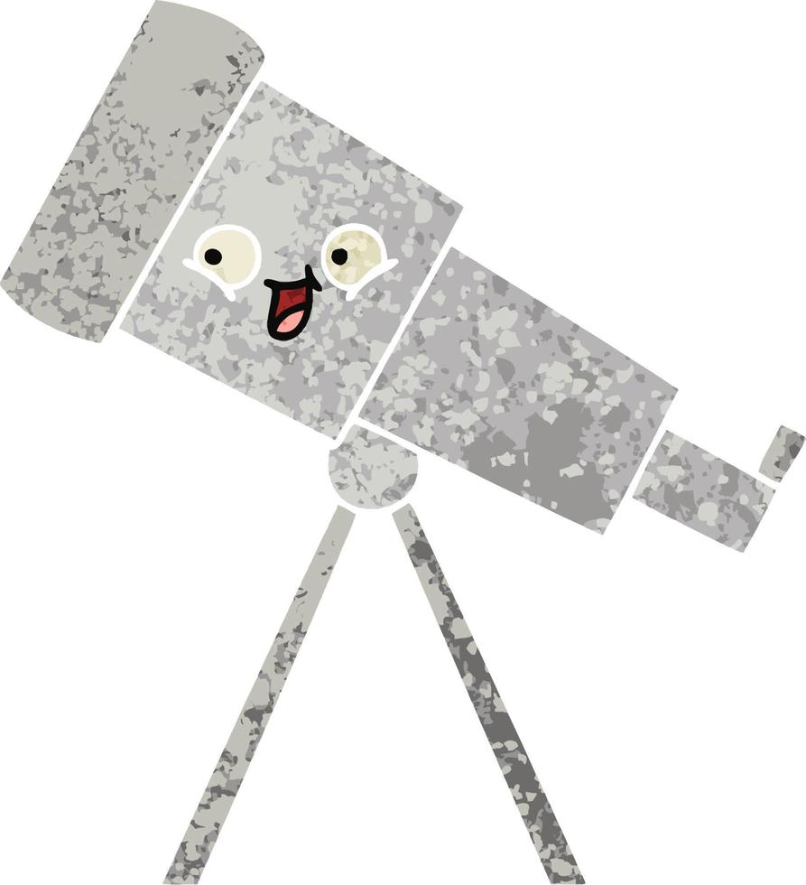 retro illustration style cartoon telescope vector