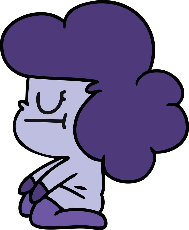 cartoon of a kawaii alien girl vector