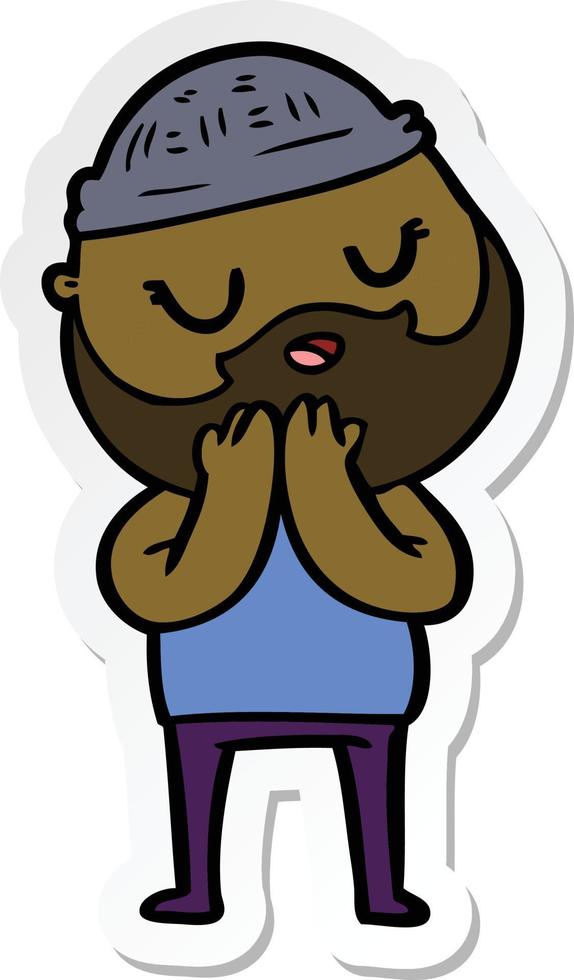 sticker of a cartoon man with beard vector