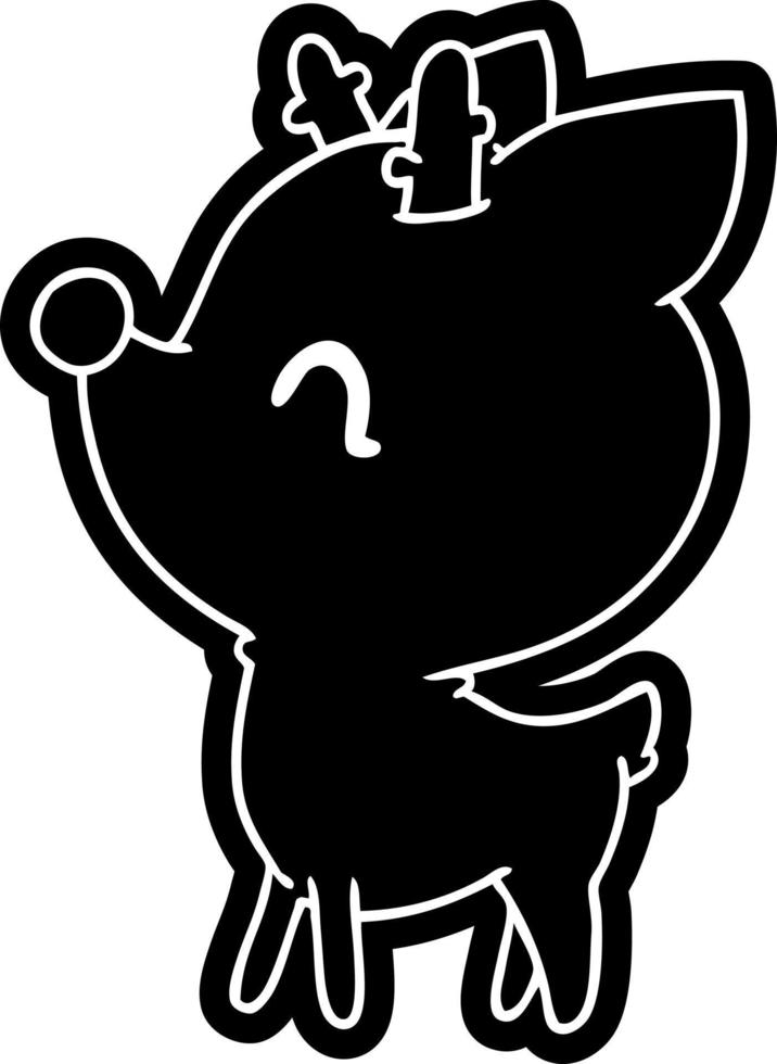 cartoon icon of  kawaii cute deer vector
