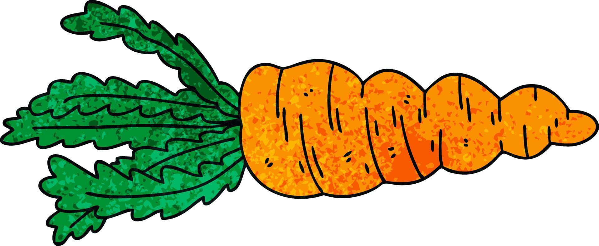 quirky hand drawn cartoon carrot vector