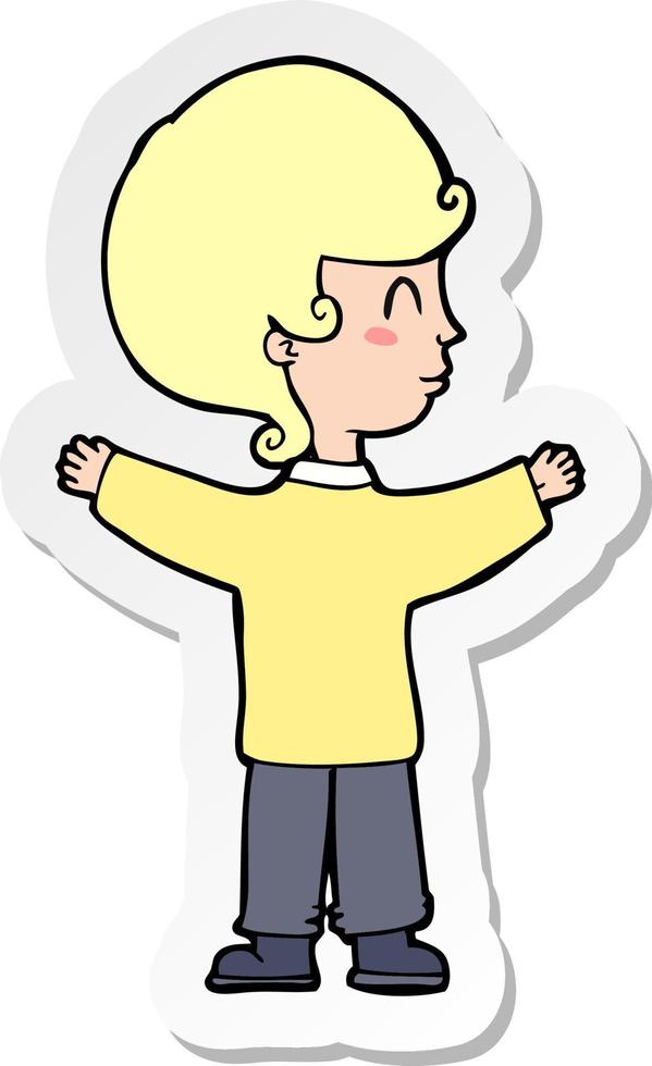 sticker of a cartoon woman vector