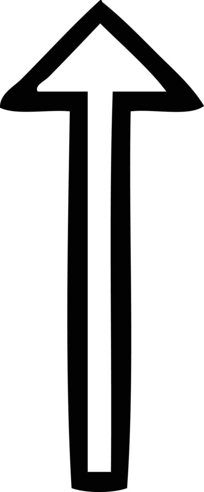 símbolo de flecha larga de dibujos animados de dibujo lineal vector